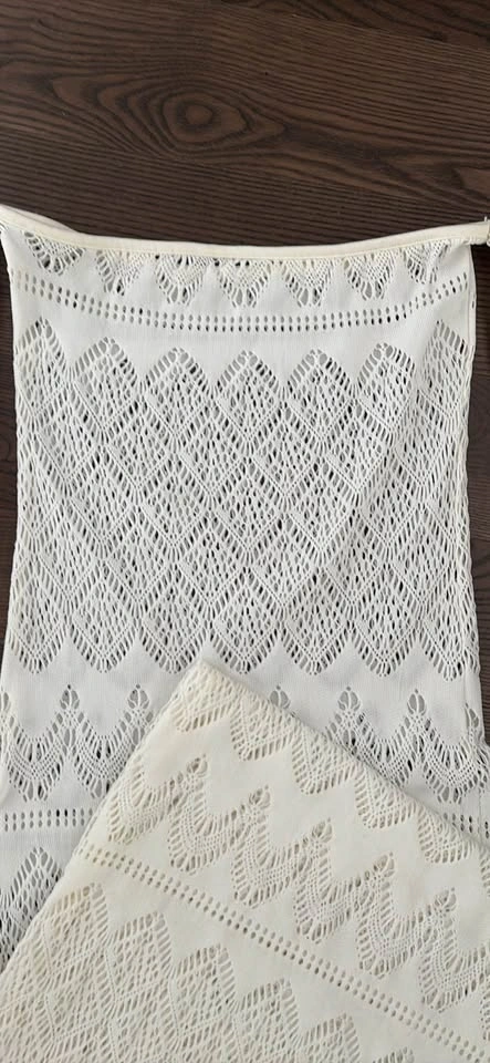 Latin Boho Crochet-Look Light Ivory Off-Shoulder Maxi Dress Smal - photo 2