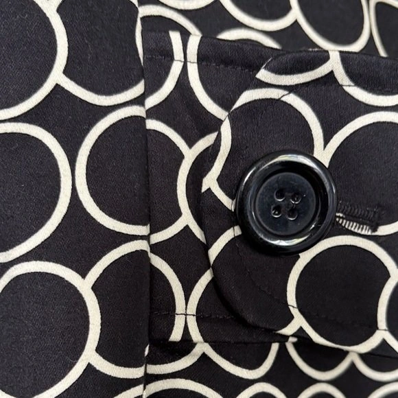 60's Vibe sz 6 Black & White Mod Spring Trench Coat Cotton Blend - photo 5