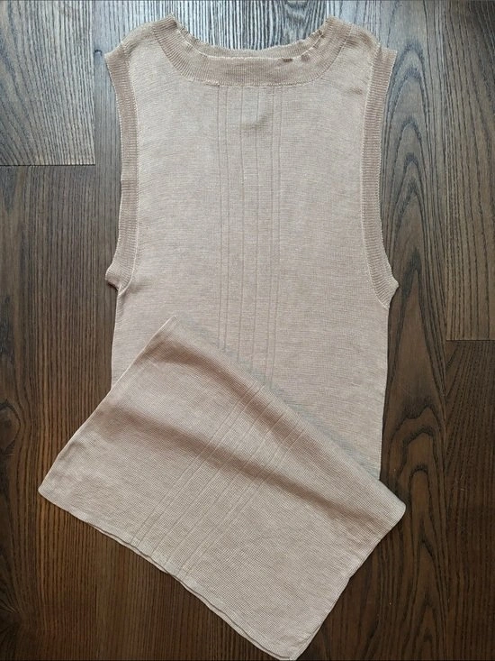 Guess Marciano Tan Silk Sleeveless Sweater - Fits Small