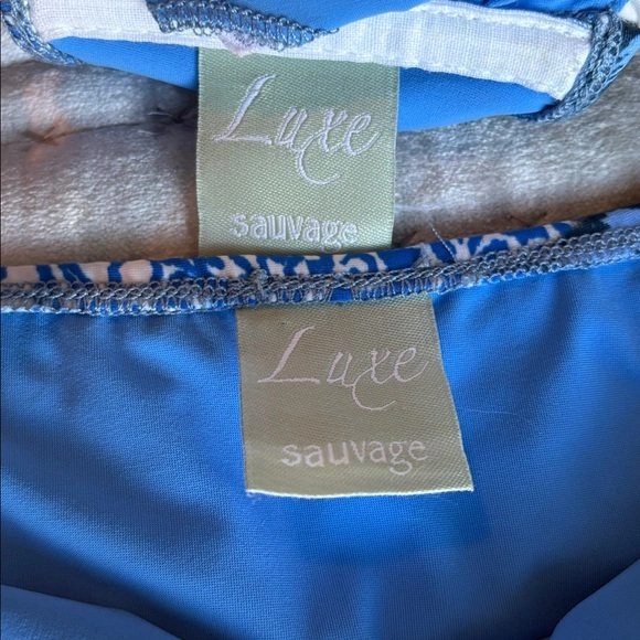 NEW Sauvage Luxe Bandeau Bikini *REAL SHELLS* Blue White Medium - photo 5