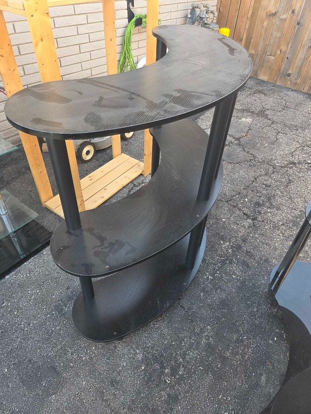 Modern Curved Home Bar / Console Table - Black Ash - photo 2