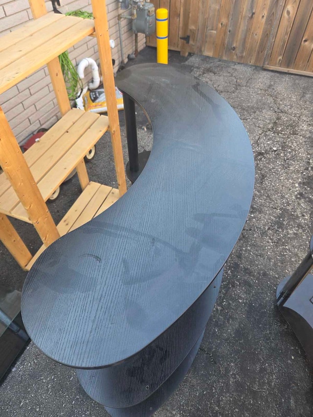 Modern Curved Home Bar / Console Table - Black Ash - photo 3
