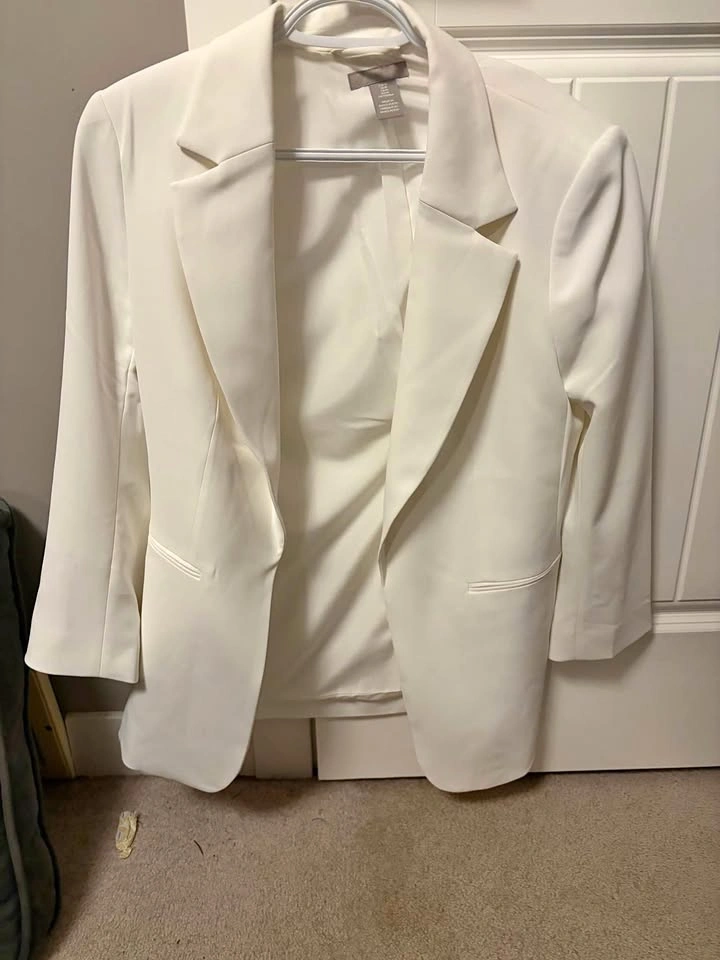 H&M White Blazer Medium