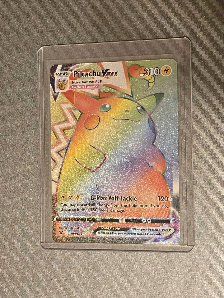 Pokemon Vivid Voltage Secret Rare Rainbow Pikachu VMAX, 188/185