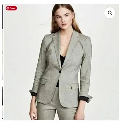 THEORY Stretch Linen Blend "Staple Blazer" Greenish Gray Jacket