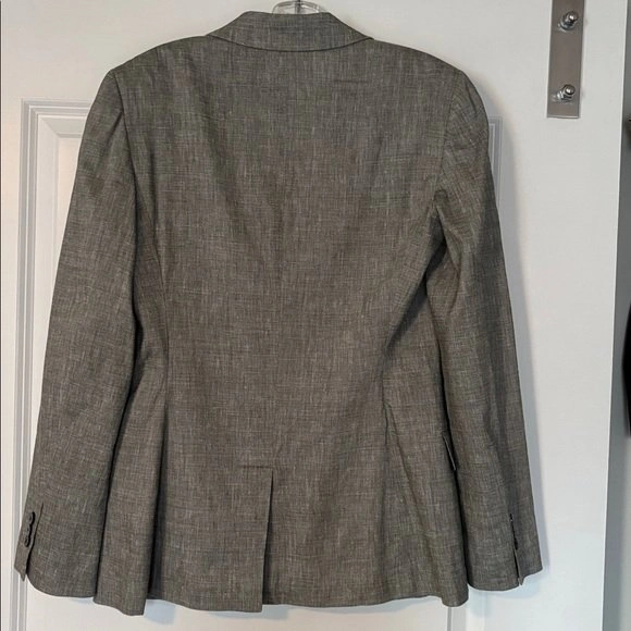THEORY Stretch Linen Blend "Staple Blazer" Greenish Gray Jacket - photo 3