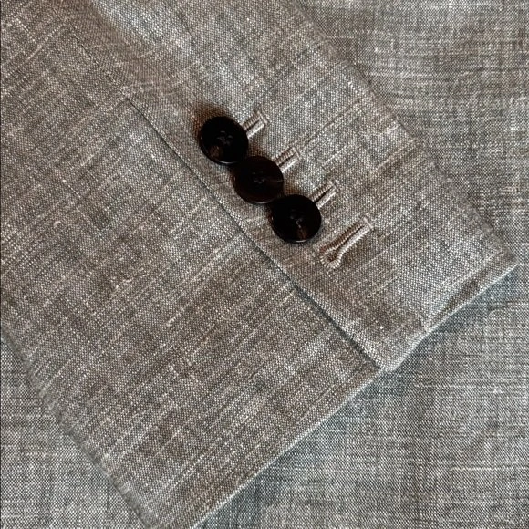THEORY Stretch Linen Blend "Staple Blazer" Greenish Gray Jacket - photo 4