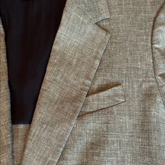 THEORY Stretch Linen Blend "Staple Blazer" Greenish Gray Jacket - photo 5
