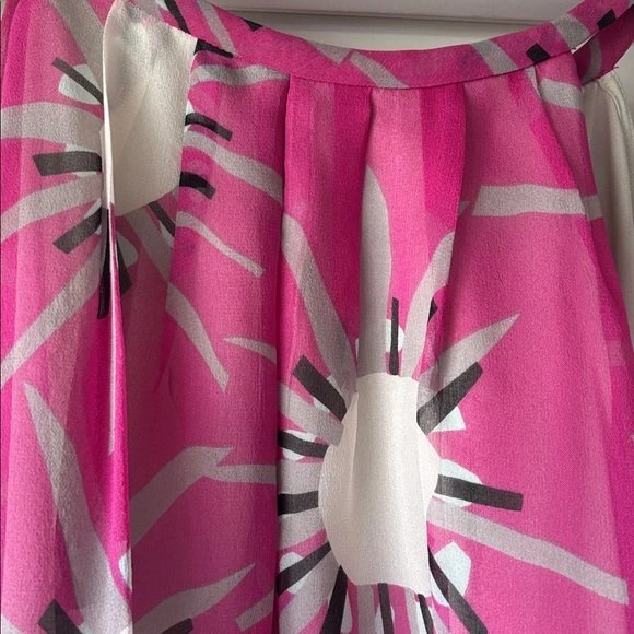DVF Diane von Furstenberg SILK Pink Watercolour Halter Top Tunic - photo 2