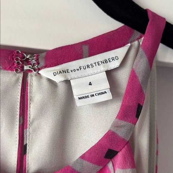 DVF Diane von Furstenberg SILK Pink Watercolour Halter Top Tunic - photo 3