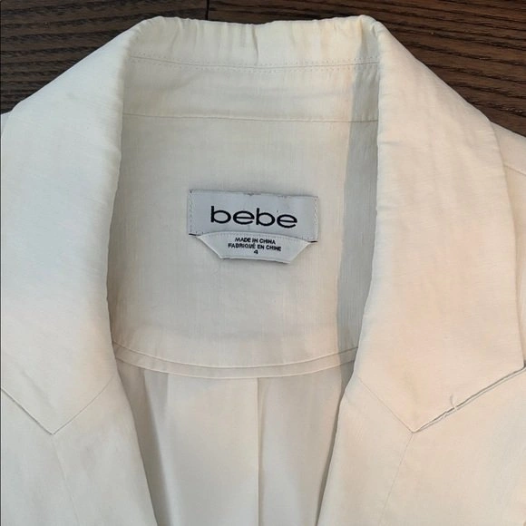 BEBE Snow White sz 4 Stretch Linen Lined Blazer Jacket - photo 3