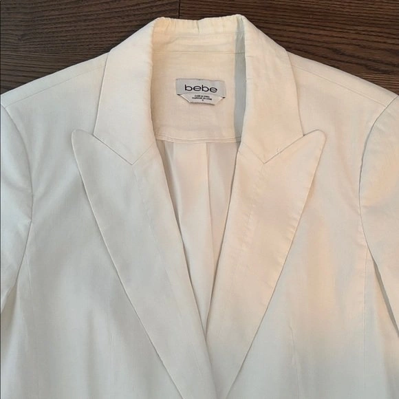 BEBE Snow White sz 4 Stretch Linen Lined Blazer Jacket - photo 5