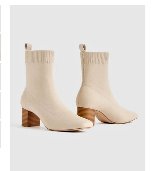 New Quince Bone Eco Stretch Boots - Size 9/9.5