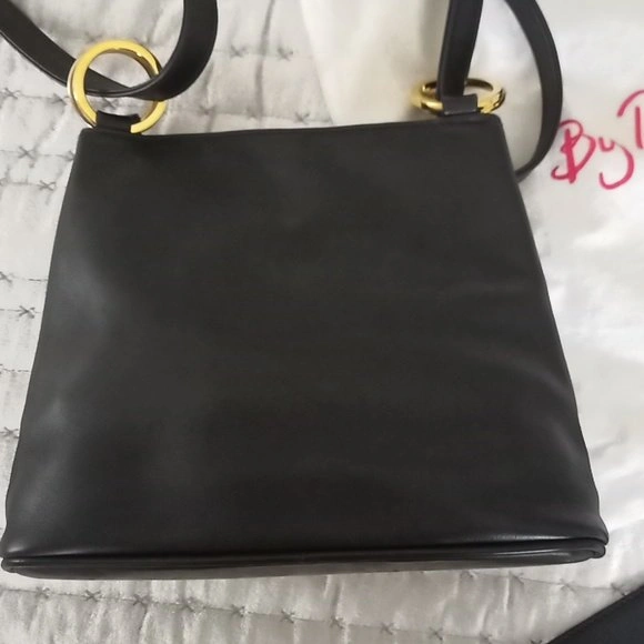 Vintage Black Paloma Picasso Italian Leather Shoulder Bag with G - photo 3