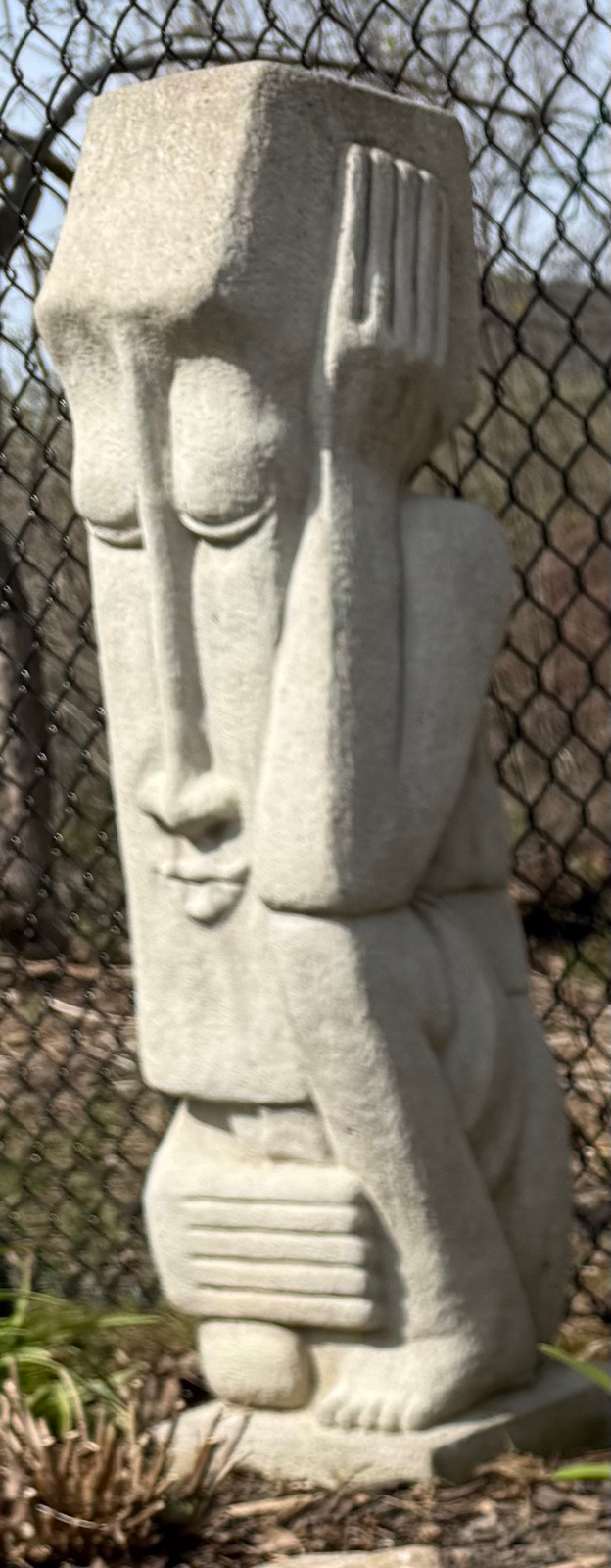 Stylized Polynesian cement statue "Thinking Man" - photo 2
