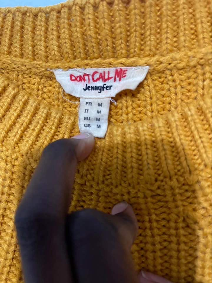Mustard Yellow Knit Sweater, Cozy Fall/Winter Pullover - photo 4