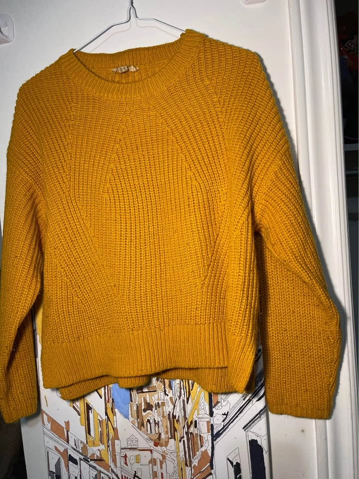 Mustard Yellow Knit Sweater, Cozy Fall/Winter Pullover - photo 5
