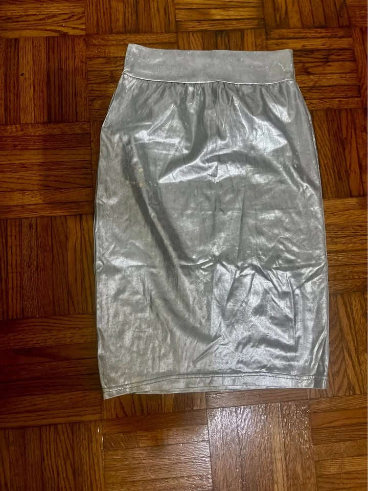 Silver Metallic Pencil Skirt - photo 2