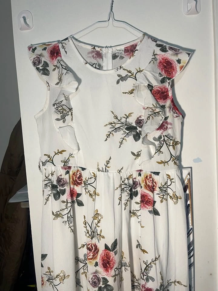 Spring/Summer Floral Midi Dress with Ruffle Hem