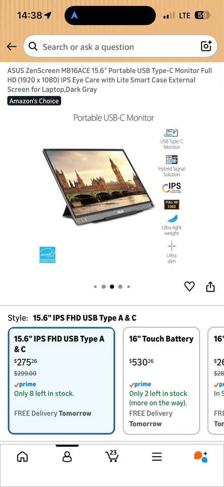 Asus 16" Portable Monitor - IPS, USB-C, 60Hz - photo 2