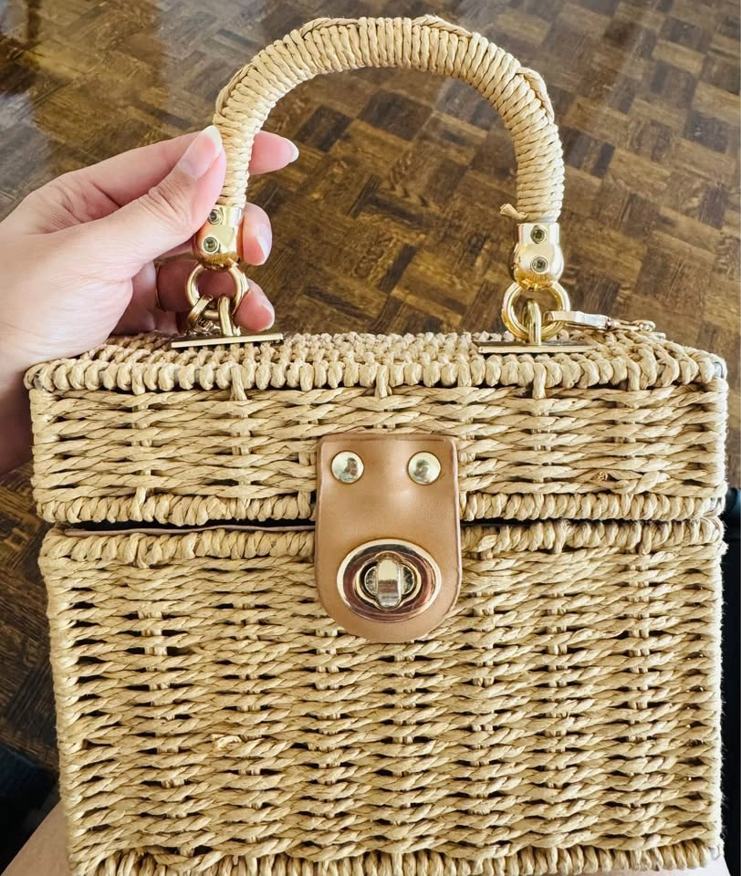 Small Square Box Jute Purse - photo 2