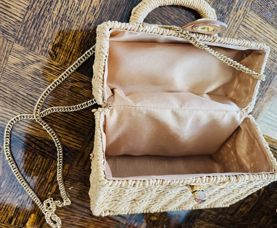 Small Square Box Jute Purse - photo 3