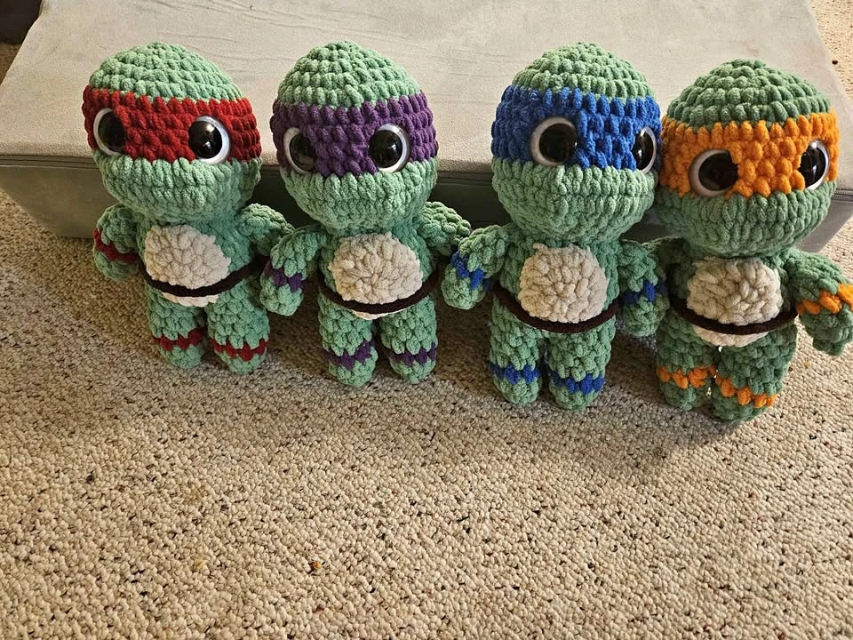 Crocheted Teenage Mutant Ninja Turtles