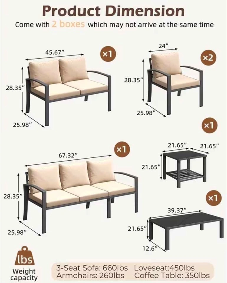 Brand new 6pc patio conversation set. 7 person seating. Pickup i - photo 3