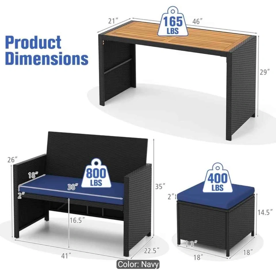 Brand New 4pc Outdoor Dining Set - 1 Left! - photo 5