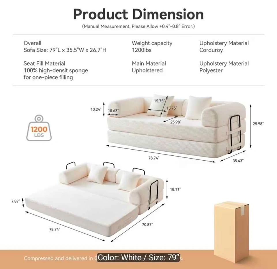 Brand new Convertible Sofa Bed with Fixed-Shape Frame & Connecti - photo 4