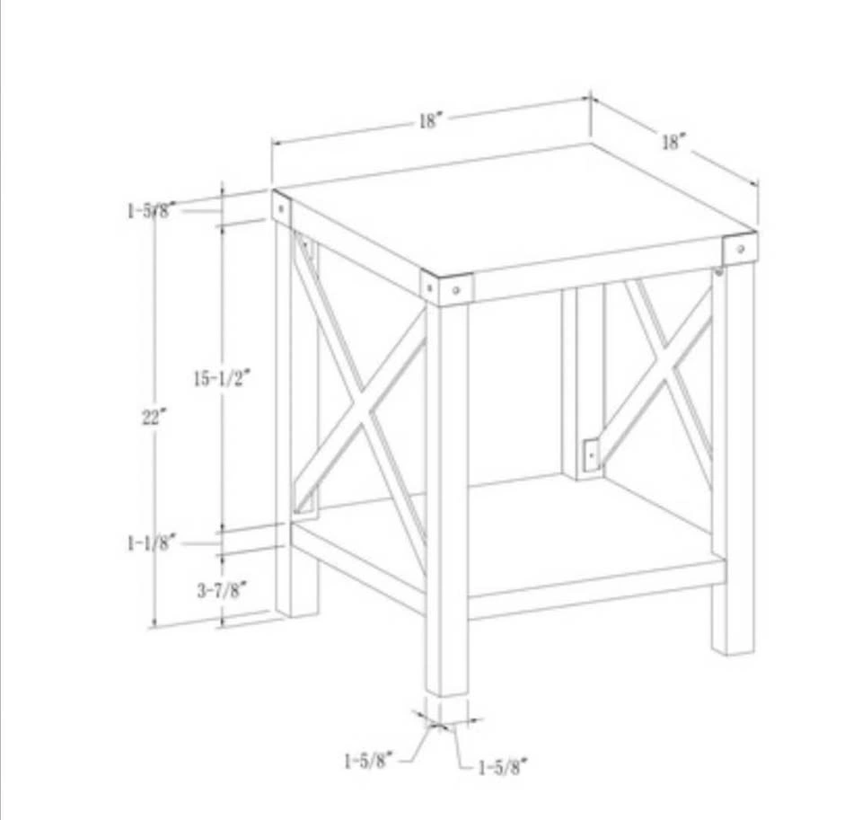Wood veneer Square Rustic End Table — still in box - photo 3