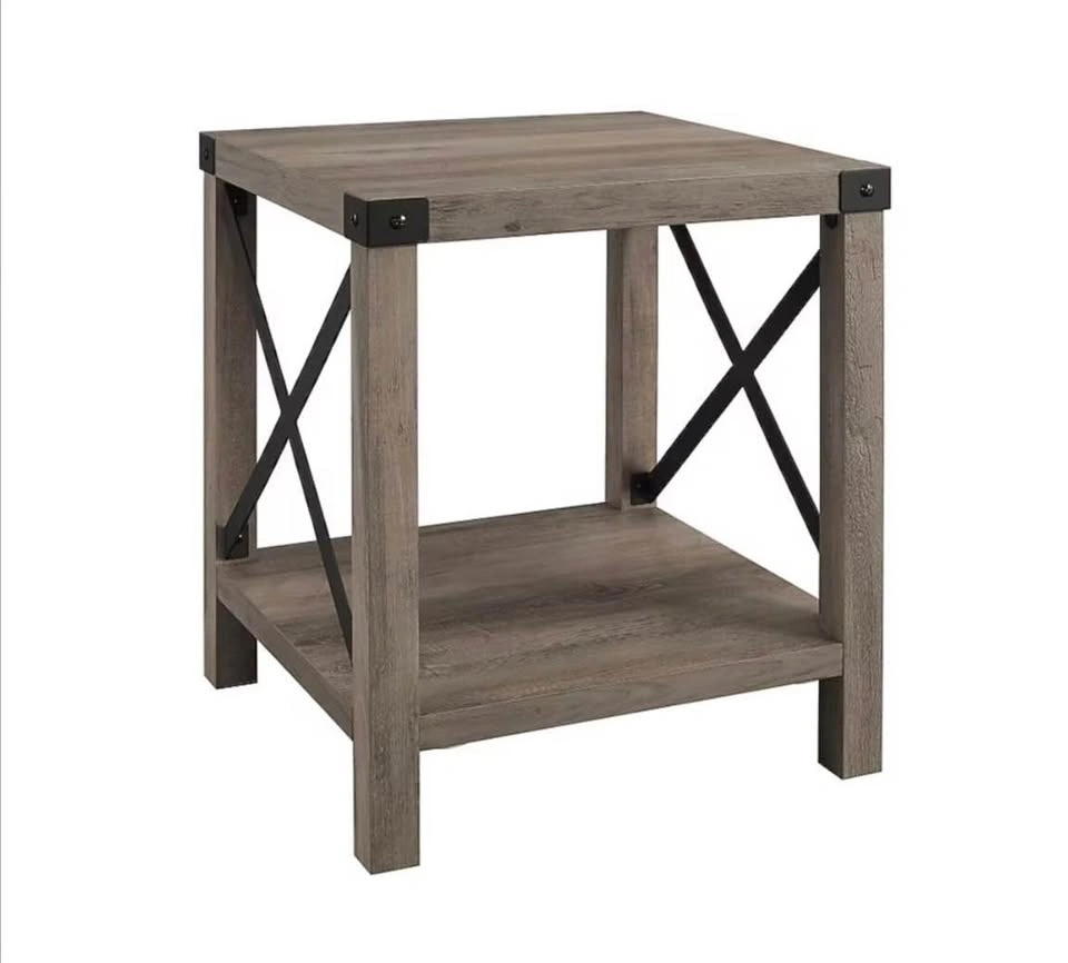 Wood veneer Square Rustic End Table — still in box - photo 5