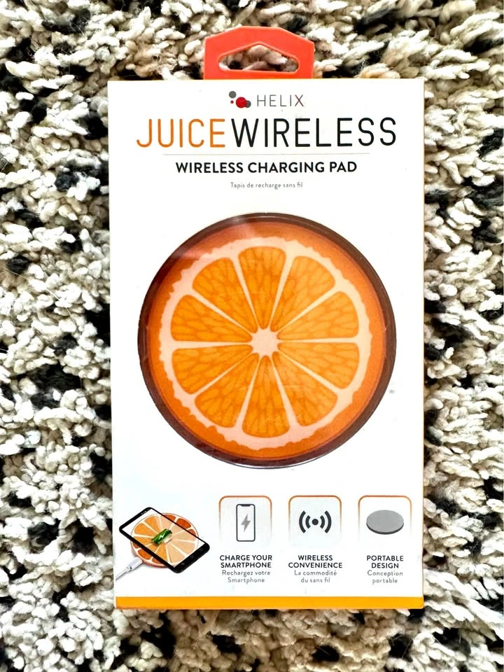 Cell phone ORANGE wireless charging pad - NEW
