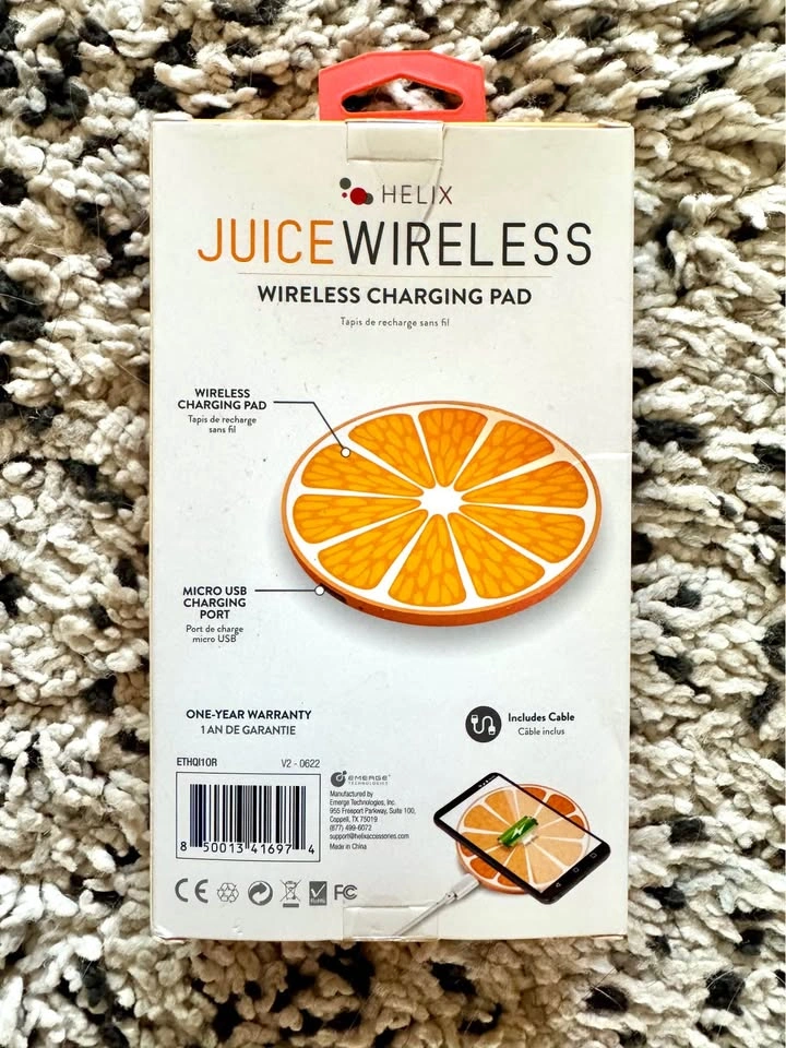 Cell phone ORANGE wireless charging pad - NEW - photo 2