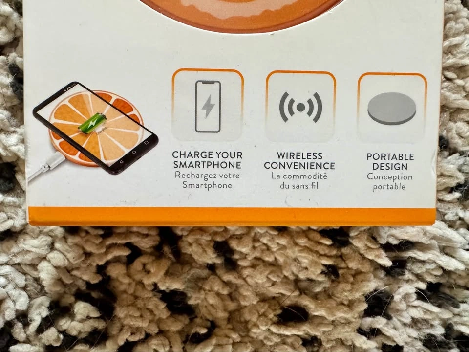 Cell phone ORANGE wireless charging pad - NEW - photo 3