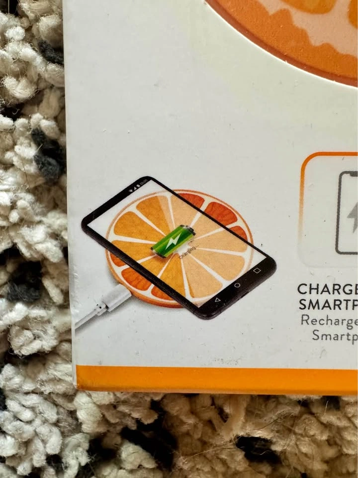 Cell phone ORANGE wireless charging pad - NEW - photo 4