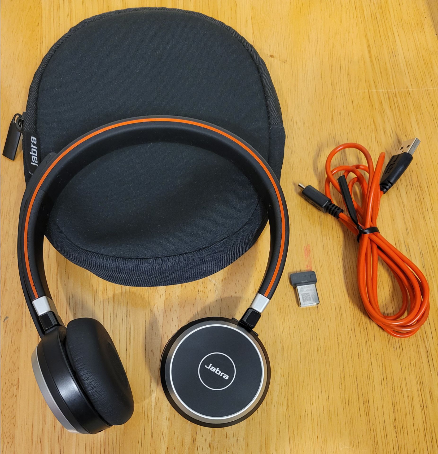 Jabra Evolve 65 Bluetooth Wireless Headset w/ USB Dongle & Case