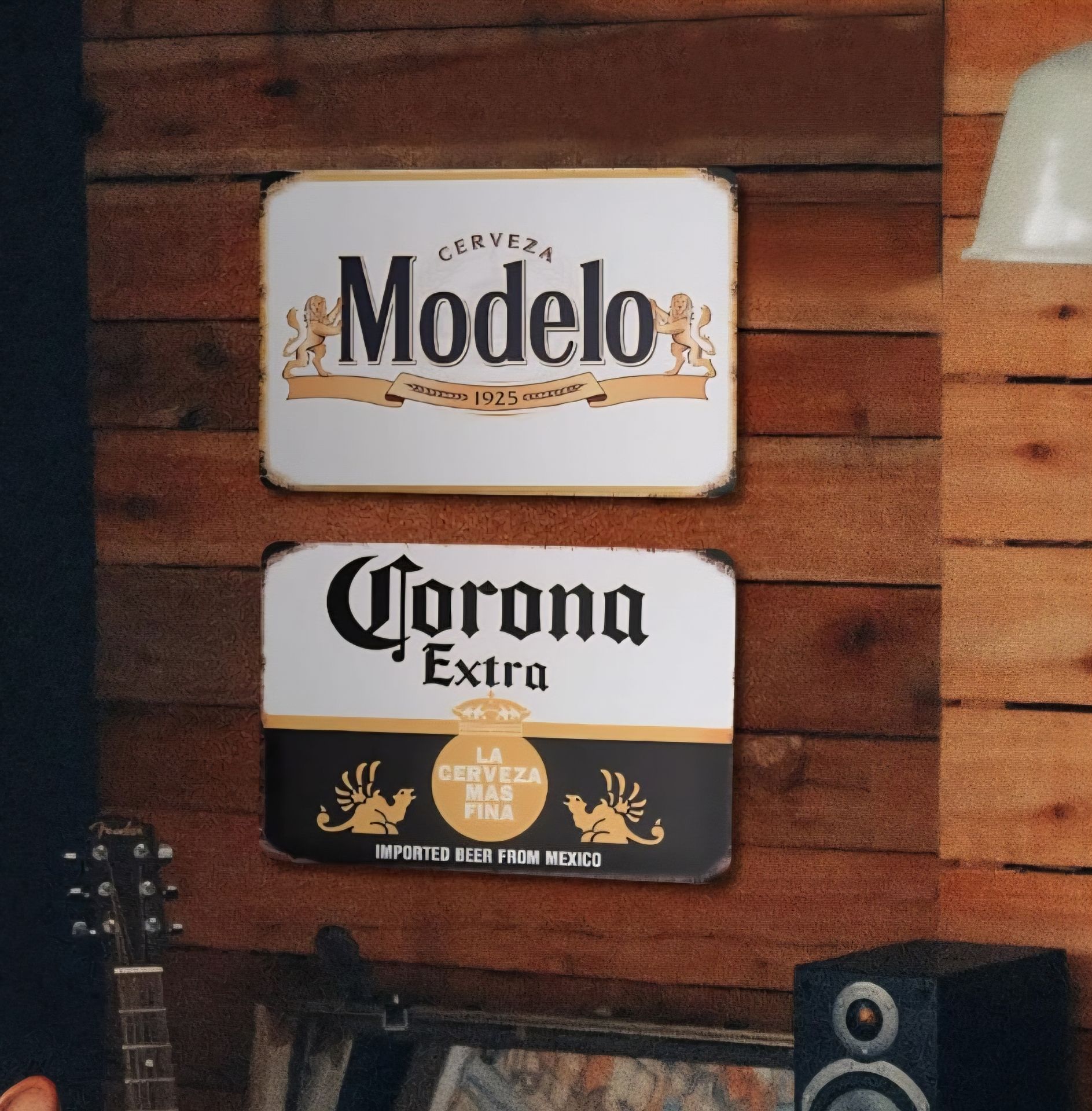 Modelo Cerveza / Corona Extra Beer Metal Sign 12x8 (Both for $20