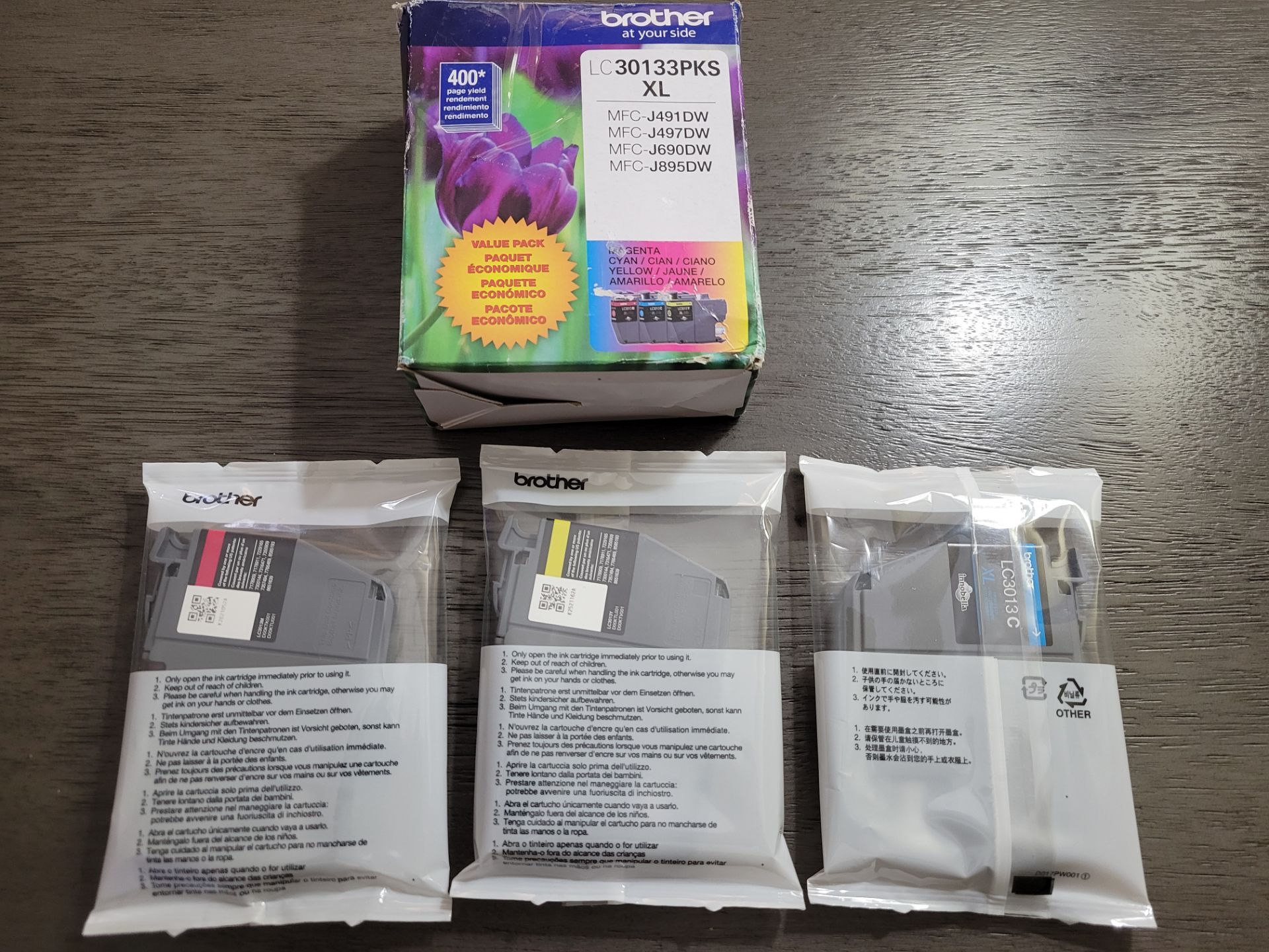 Genuine Brother LC30133PKS XL Ink Cartridges 3 Pack