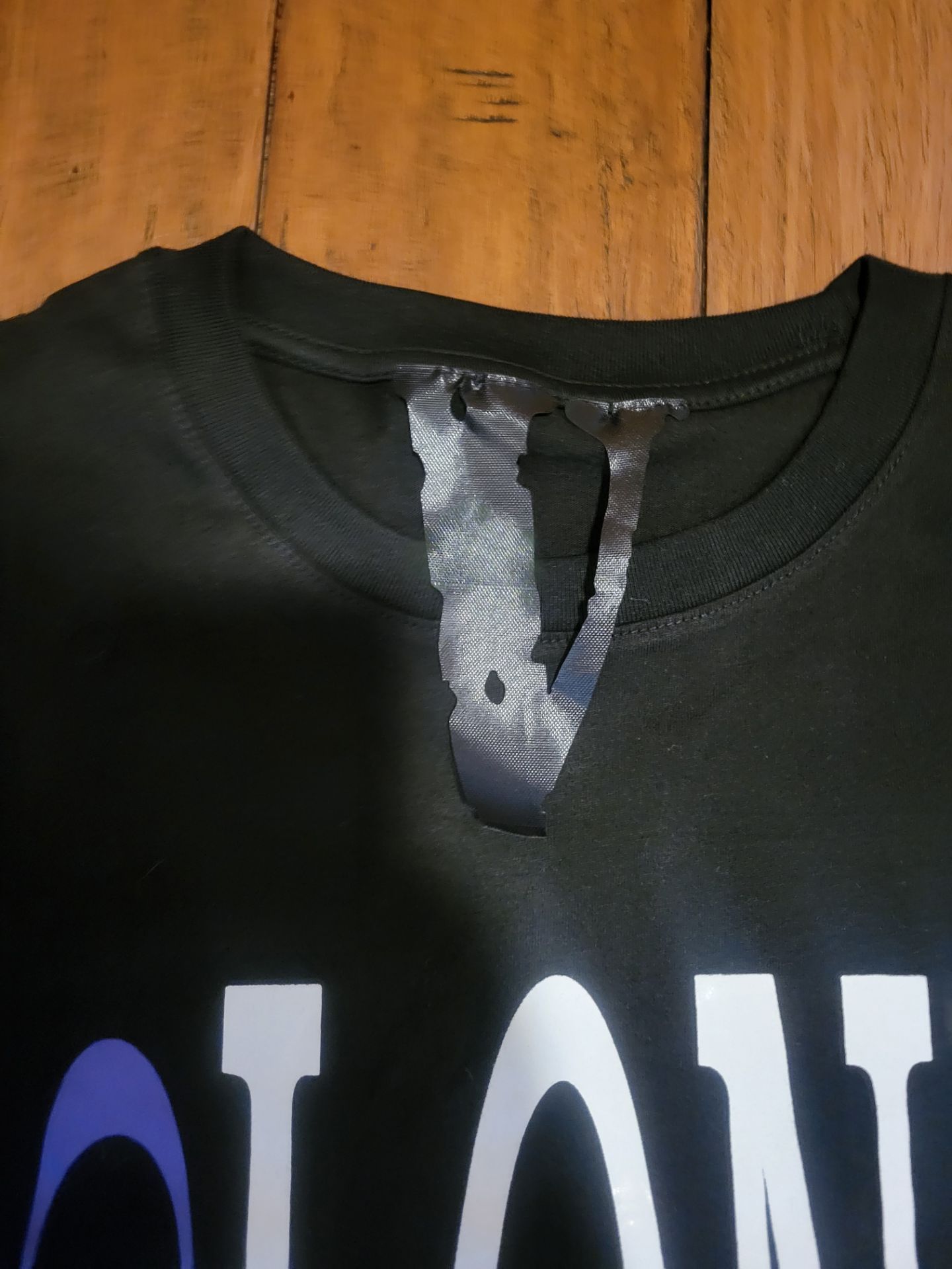 VLONE x Palm Angels Black Purple Cotton T-Shirt / Made in USA / - photo 2