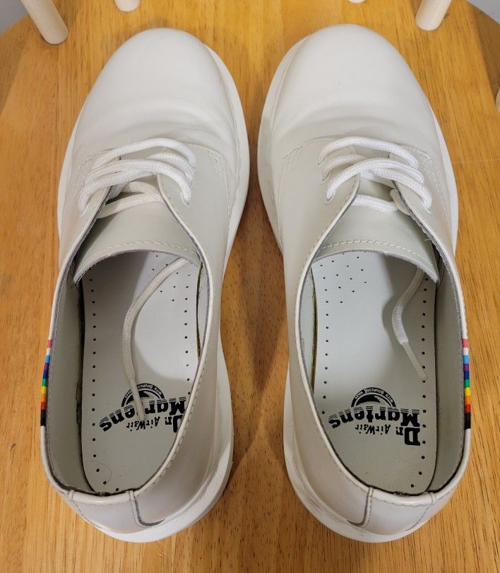 Dr. Martens Women's 1461 Pride Rainbow Oxford White Leather Shoe - photo 4
