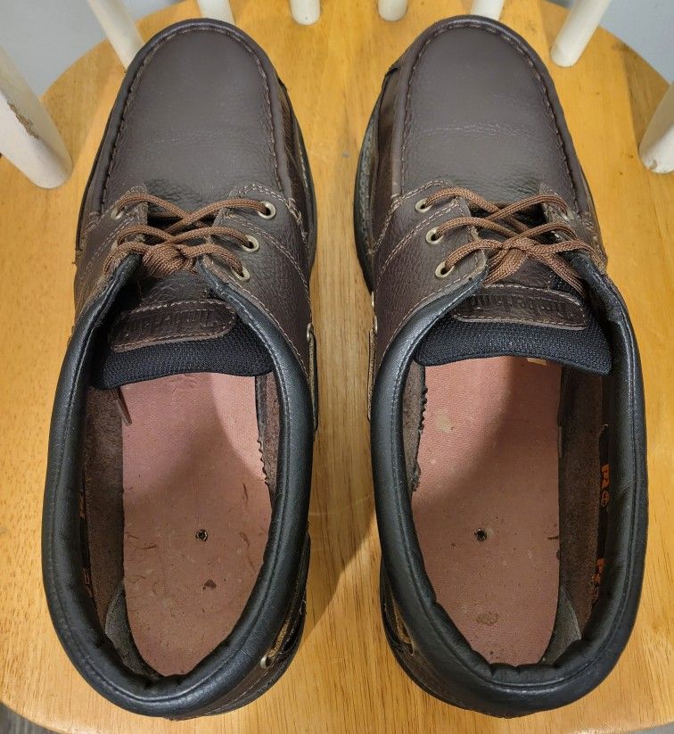 Timberland Men's Brown Leather Steel Toe Work Shoes Sz 13 W - photo 4