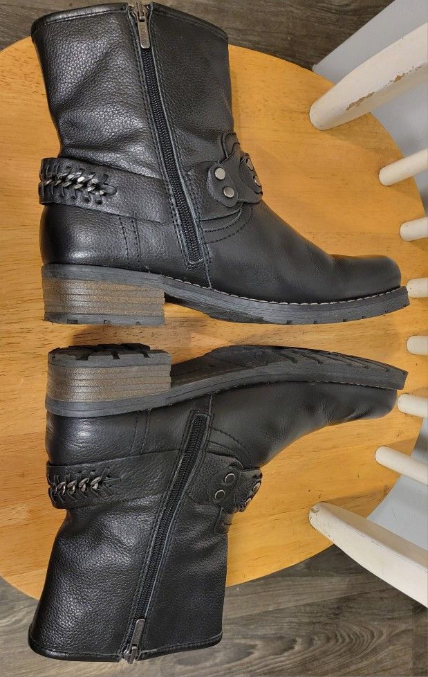 Pikolinos Black Leather Monza Harness Ankle Boots Size 39 8.5 - photo 4