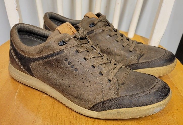 ECCO Hydromax Street Retro Spikeless Golf Shoes Brown Leather Si