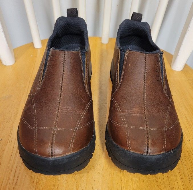 LL Bean Comfort Moc Trail Walking Slip On Brown Leather Mens Sho - photo 3