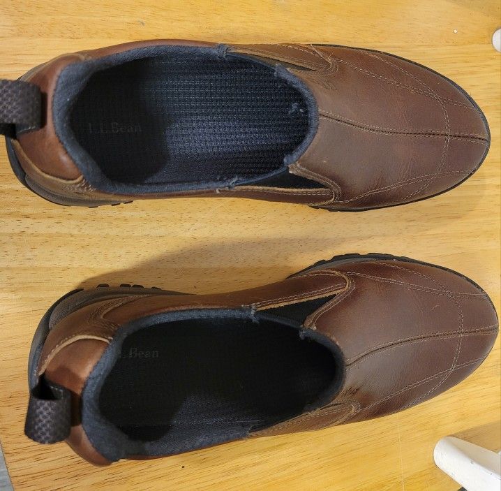 LL Bean Comfort Moc Trail Walking Slip On Brown Leather Mens Sho - photo 4