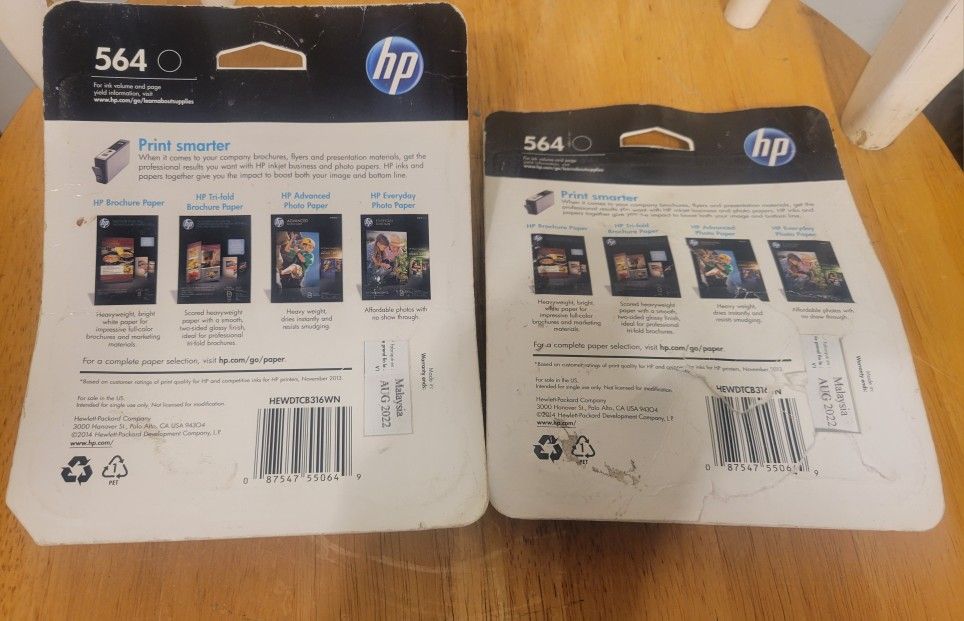 LOT OF 2 / HP 564 Black Ink Cartridge OEM Genuine 08/2022 - photo 2