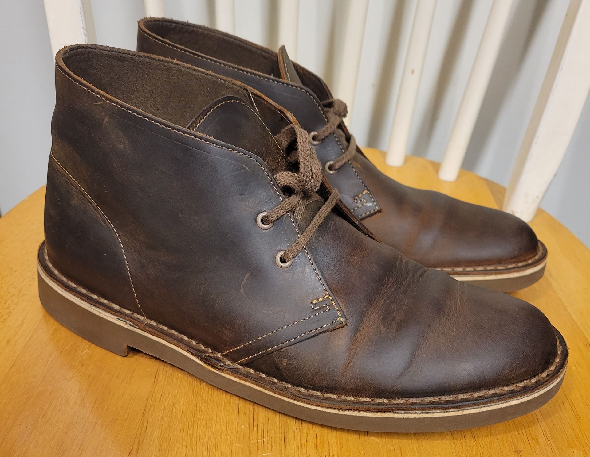 Clarks Men's Bushacre Brown Leather Chukka Boots Sz 8 - photo 2