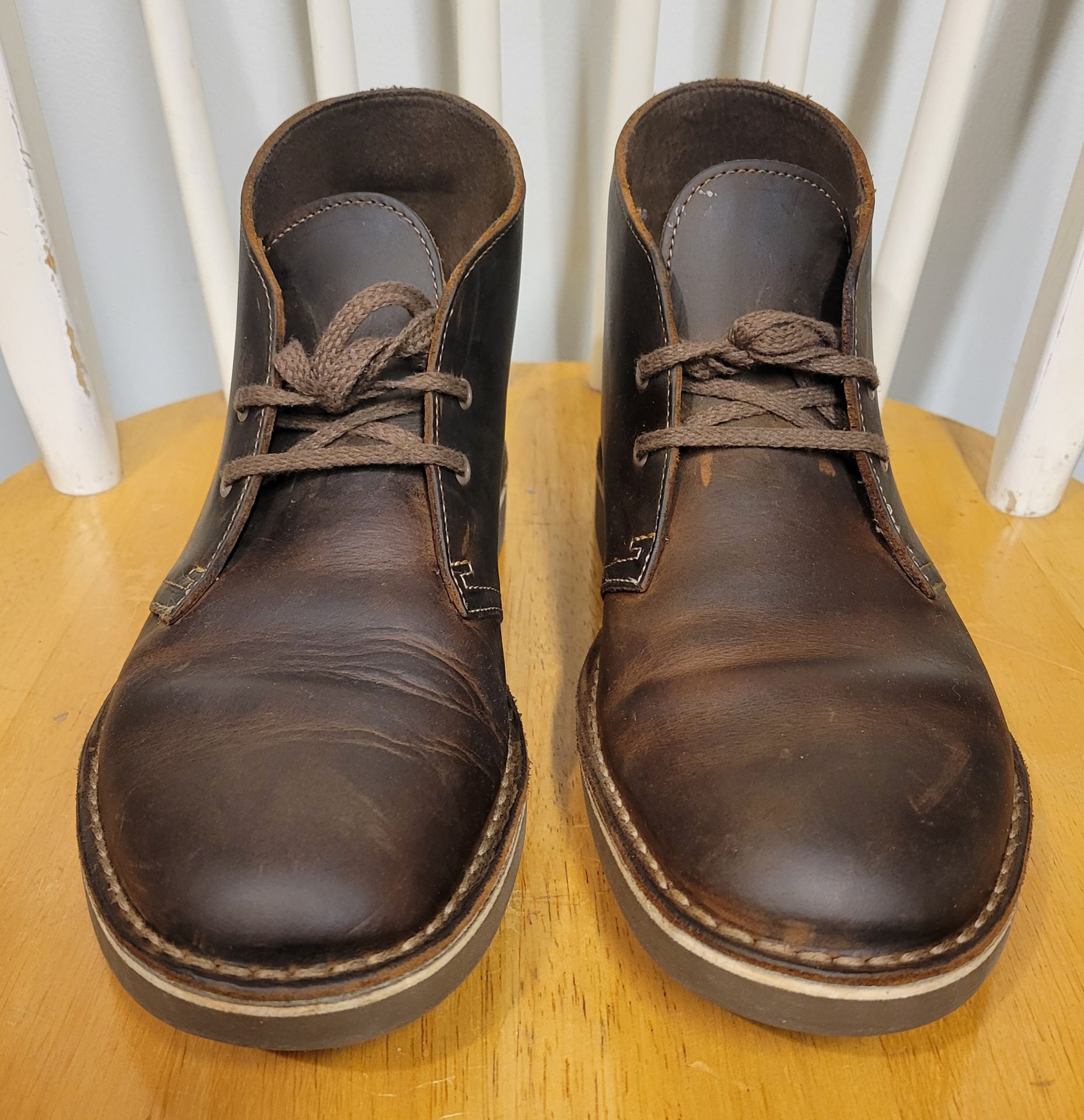 Clarks Men's Bushacre Brown Leather Chukka Boots Sz 8 - photo 3