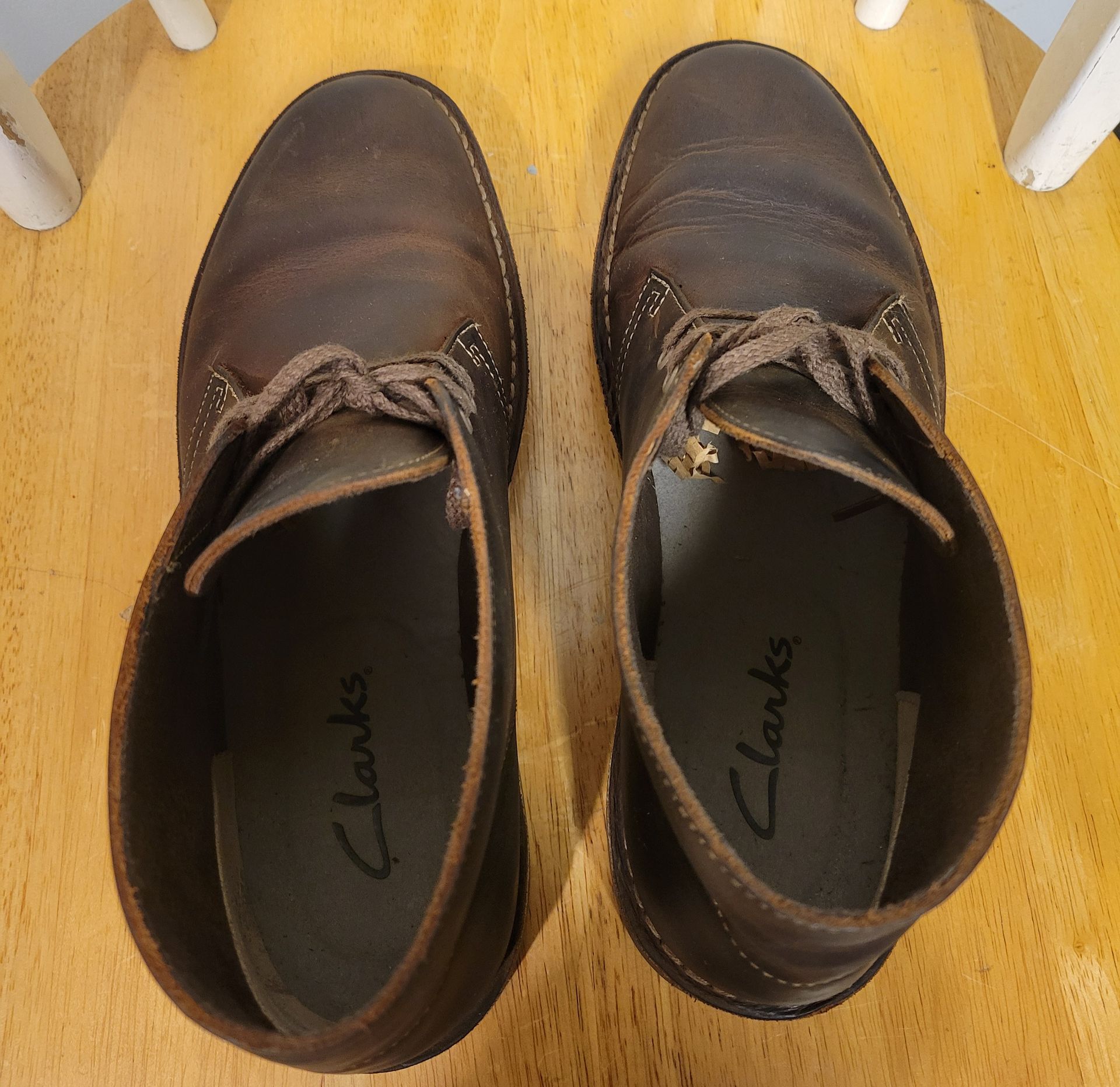 Clarks Men's Bushacre Brown Leather Chukka Boots Sz 8 - photo 4